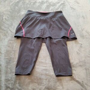 C9 by Champion Womens XS Skirted Capri Pants Legging Workout Skirt Gray Pull-On